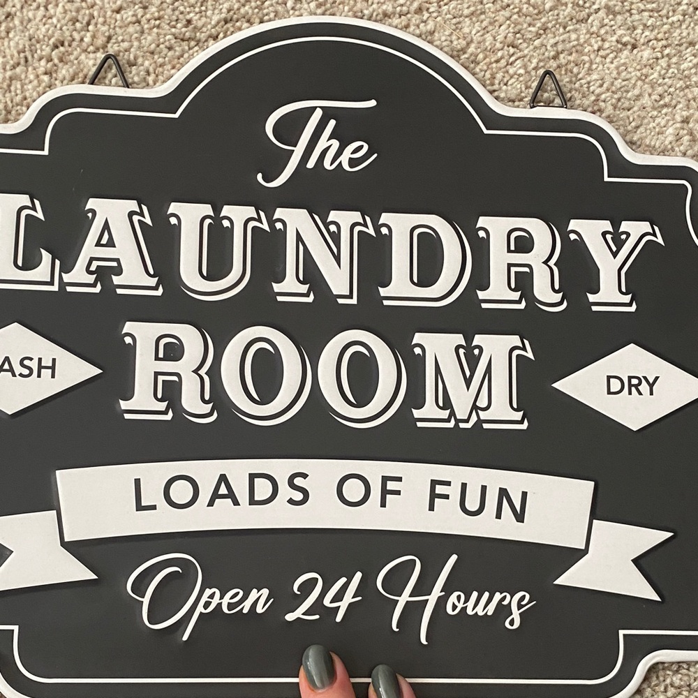 Gray Laundry Room Sign - Open 24 Hours - Picture 4 of 4